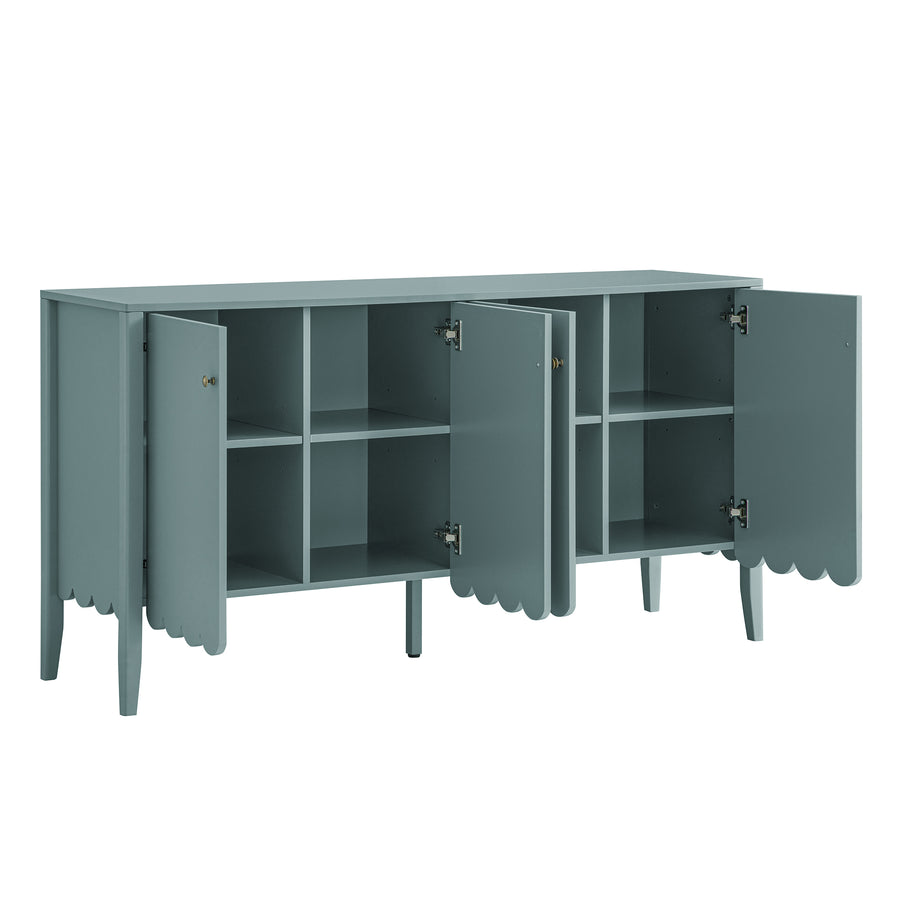 Henley Scalloped Edge 150cm Wide Sideboard, Blue Spruce