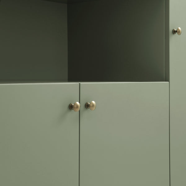 Henley Scalloped Edge 150cm Wide Sideboard with Open Shelf, Sage Green - daals