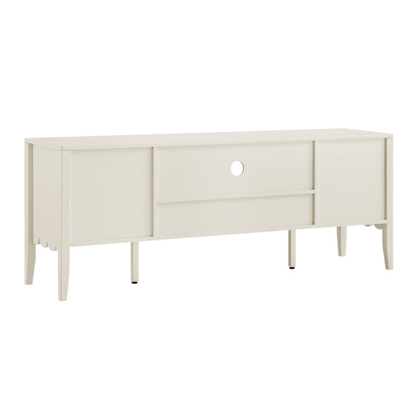Henley Scalloped Edge 150cm Wide TV Unit, Light Sand