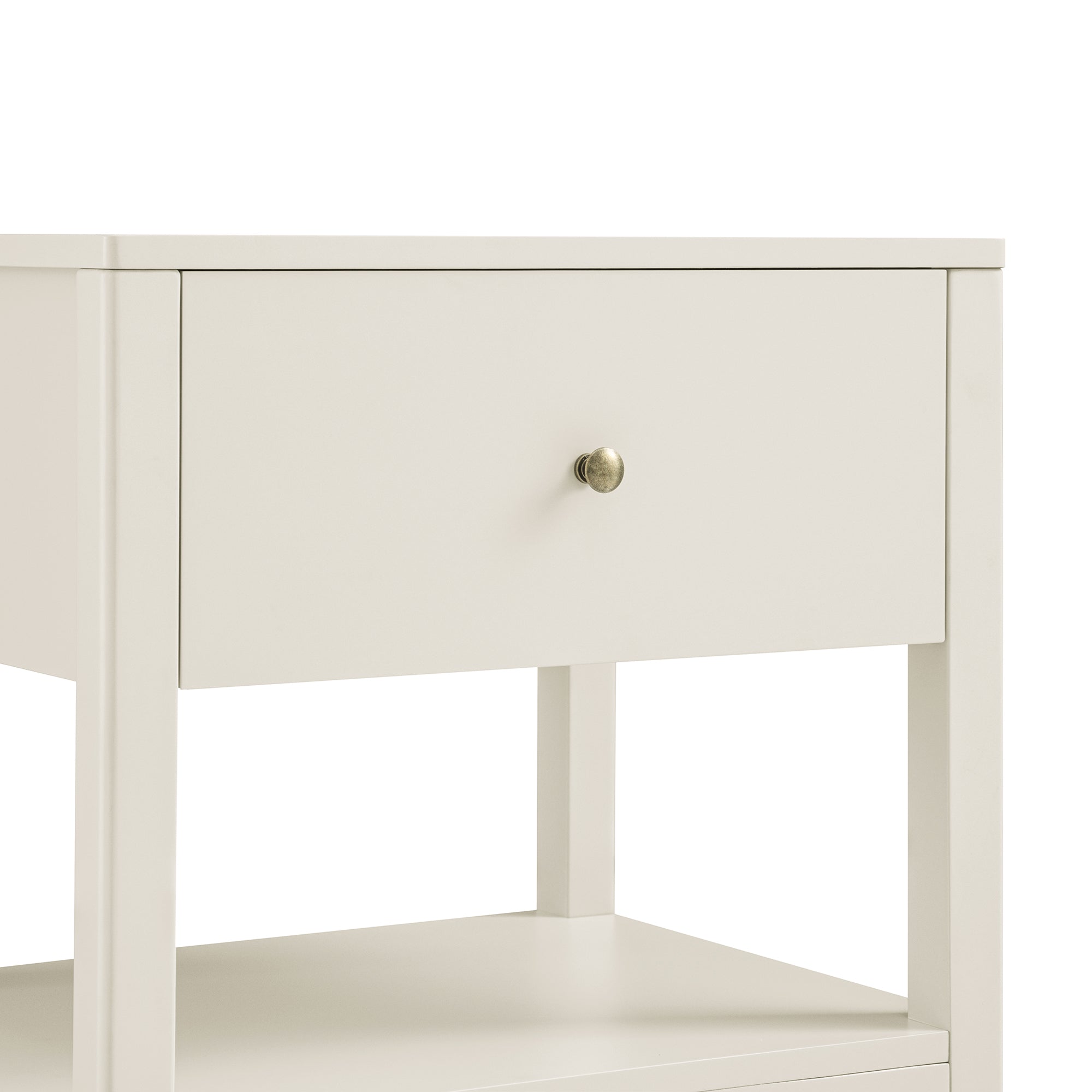 Edge Bedside Table Henley Scalloped Edge Bedside Table with Drawer, Light Sand | daals