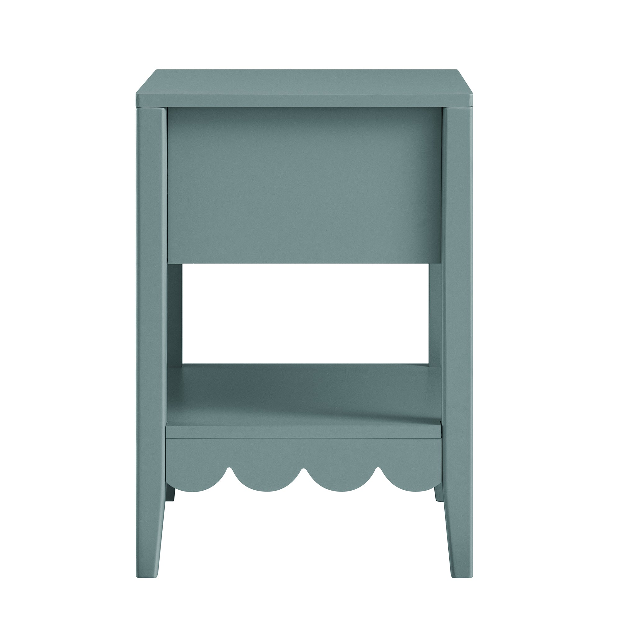 Edge Bedside Table Henley Scalloped Edge Bedside Table with Drawer, Blue Spruce | daals