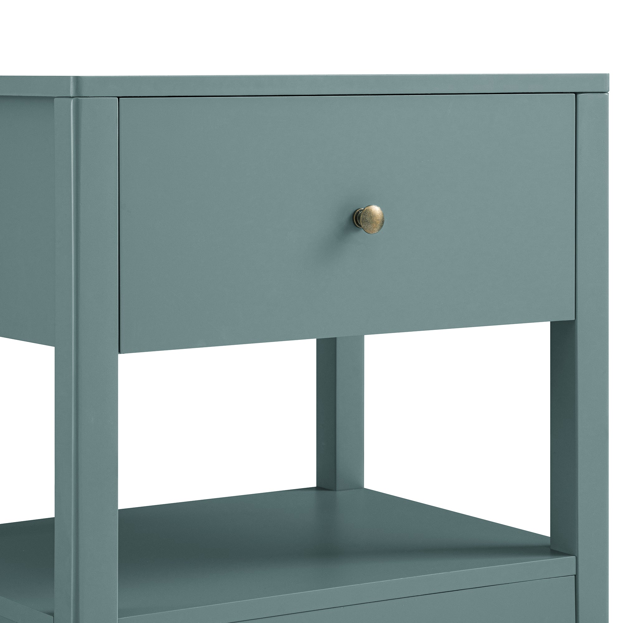Edge Bedside Table Henley Scalloped Edge Bedside Table with Drawer, Blue Spruce | daals