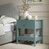 Henley Scalloped Edge Bedside Table with Drawer, Blue Spruce - daals