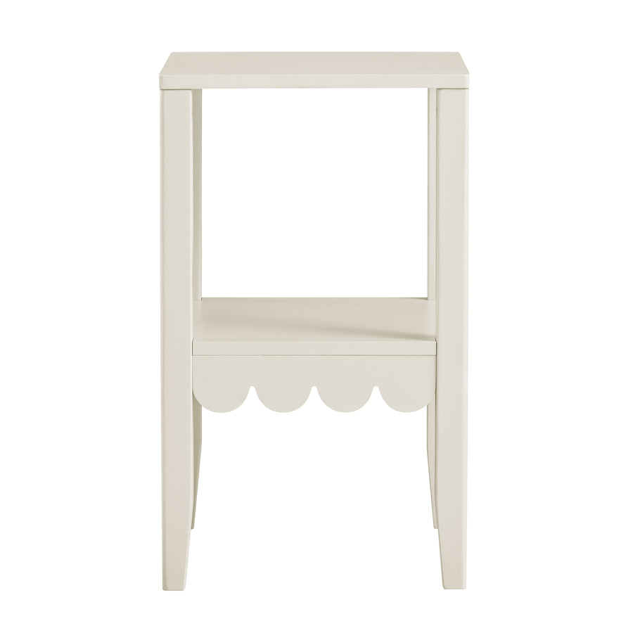 Henley Scalloped Edge Side Table, Light Sand