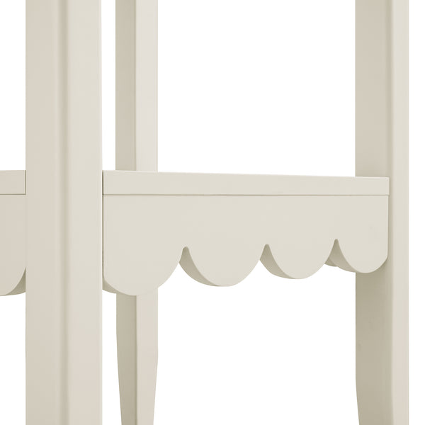 Henley Scalloped Edge Side Table, Light Sand