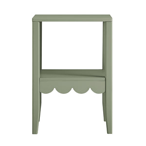 Henley Scalloped Edge Side Table, Sage Green