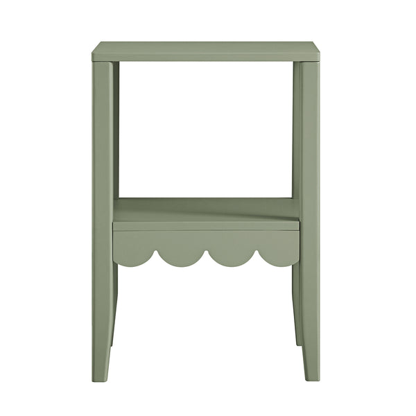 Henley Scalloped Edge Side Table, Sage Green