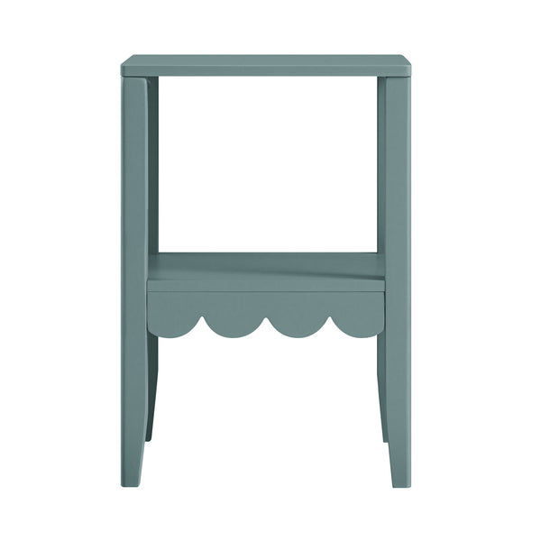 Henley Scalloped Edge Side Table, Blue Spruce - daals