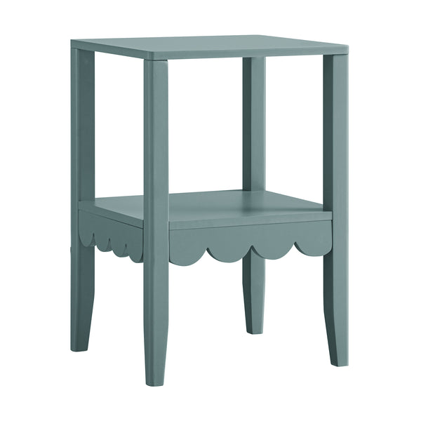 Henley Scalloped Edge Side Table, Blue Spruce - daals
