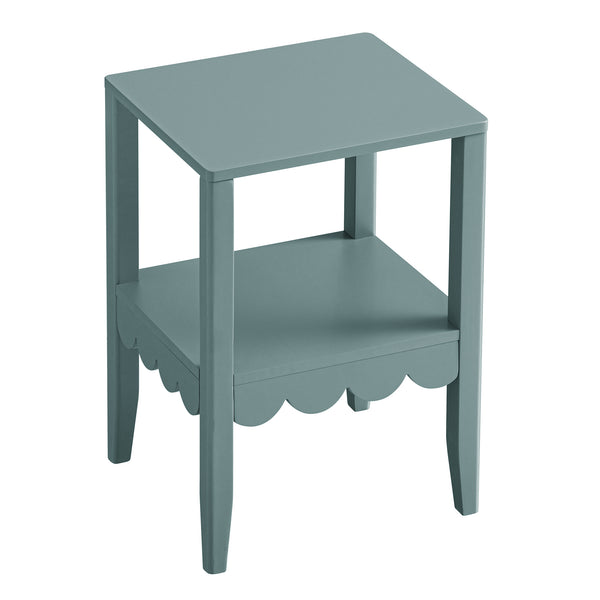 Henley Scalloped Edge Side Table, Blue Spruce - daals