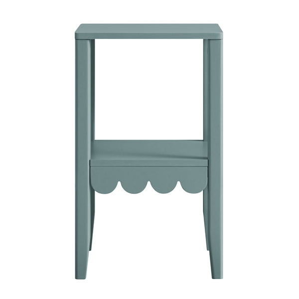 Henley Scalloped Edge Side Table, Blue Spruce - daals