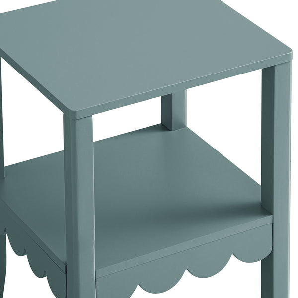 Henley Scalloped Edge Side Table, Blue Spruce - daals