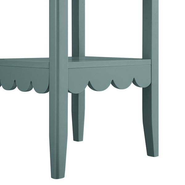 Henley Scalloped Edge Side Table, Blue Spruce - daals