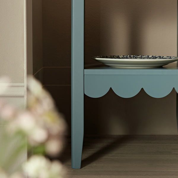 Henley Scalloped Edge Side Table, Blue Spruce - daals