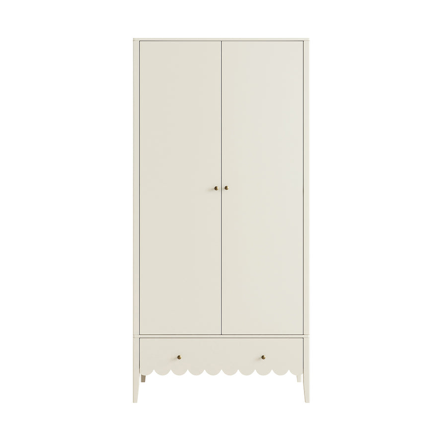 Henley Scalloped Edge Double Wardrobe, Light Sand - daals