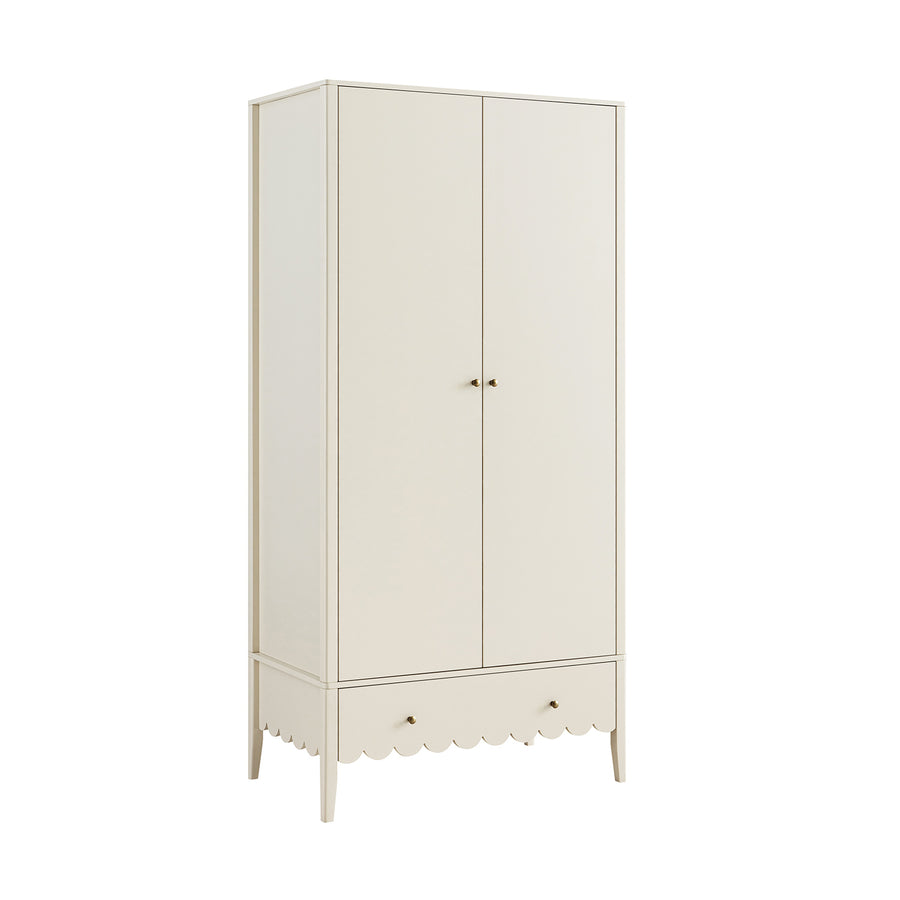 Henley Scalloped Edge Double Wardrobe, Light Sand - daals