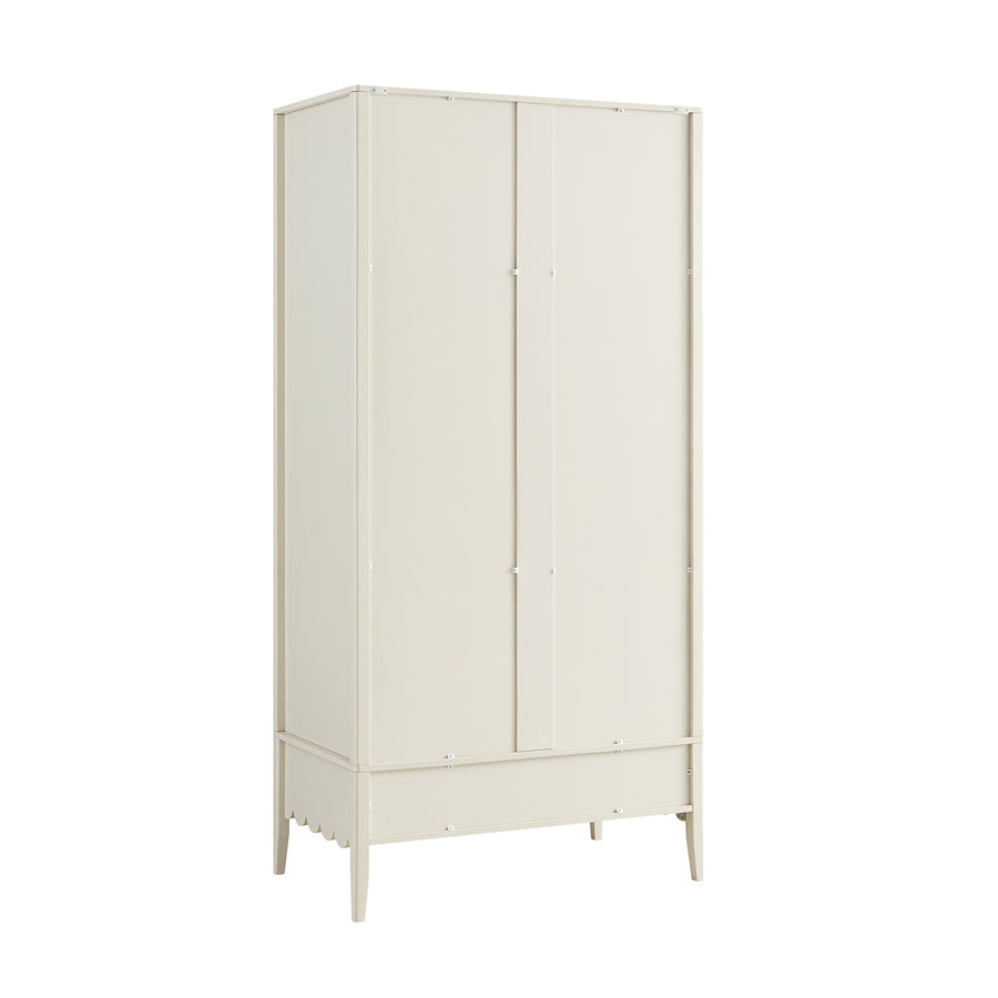 Henley Scalloped Edge Double Wardrobe, Light Sand - daals