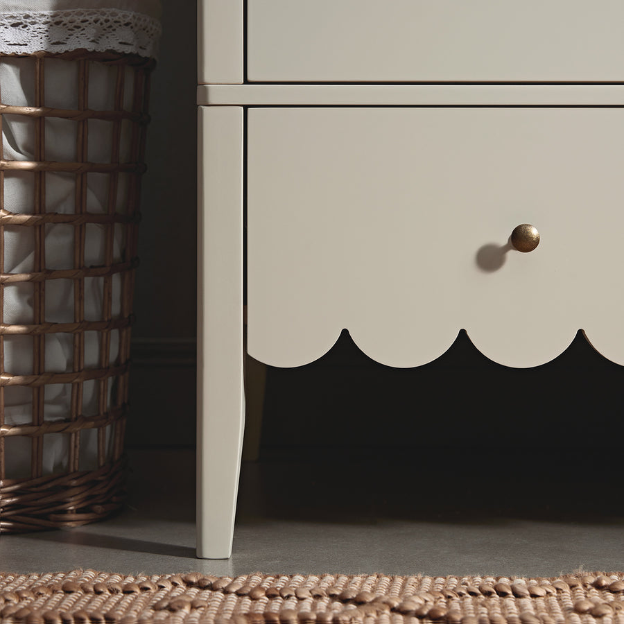 Henley Scalloped Edge Double Wardrobe, Light Sand - daals