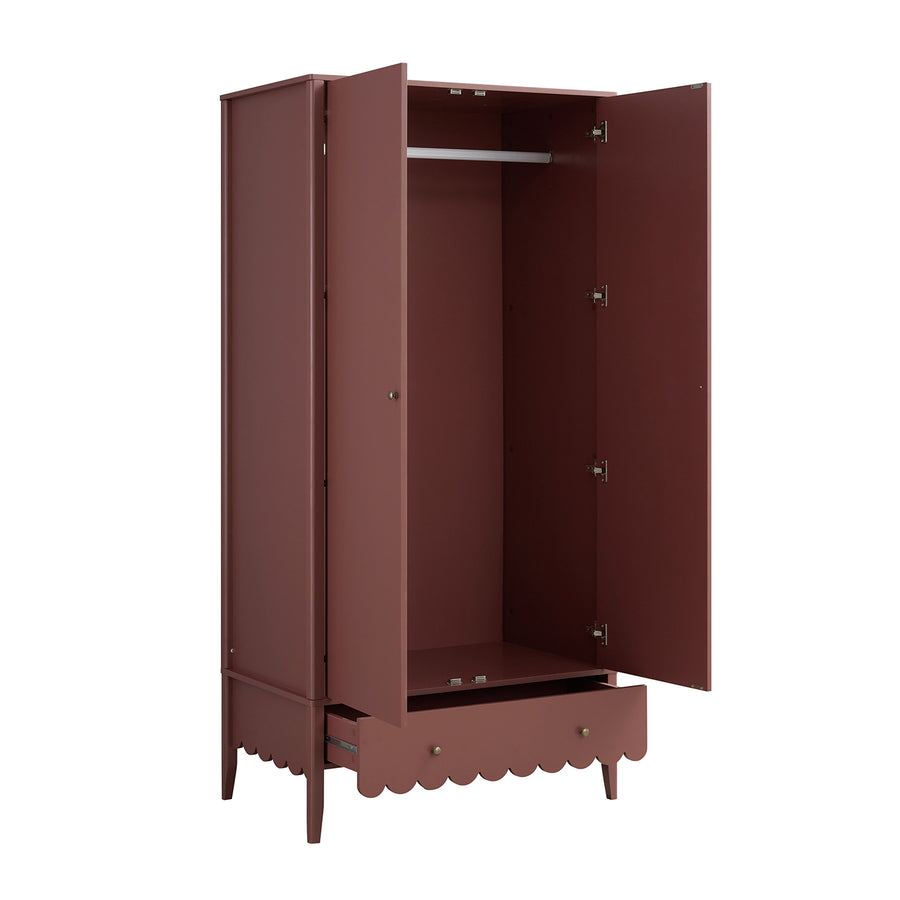 Henley Scalloped Edge Double Wardrobe, Rosewood