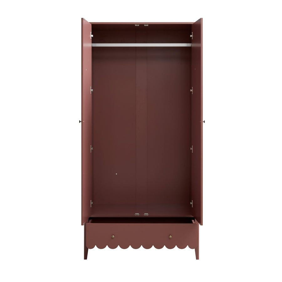 Henley Scalloped Edge Double Wardrobe, Rosewood