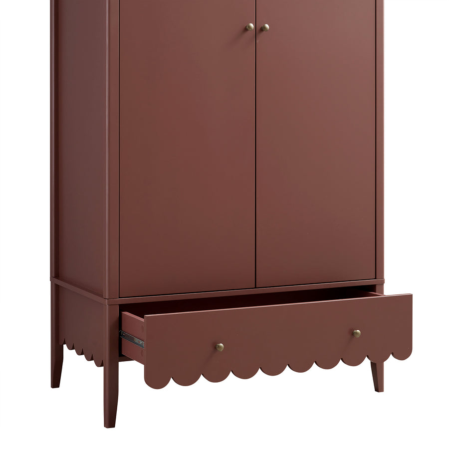 Henley Scalloped Edge Double Wardrobe, Rosewood