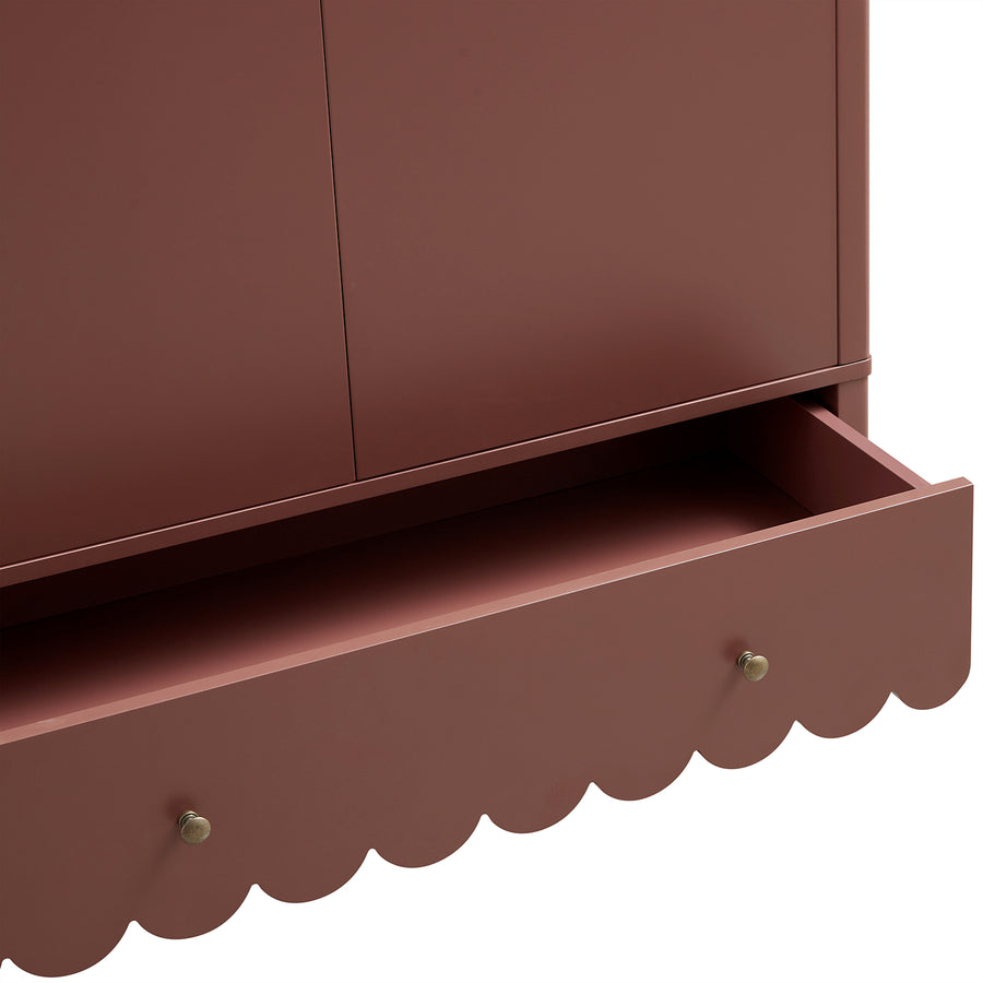 Henley Scalloped Edge Double Wardrobe, Rosewood