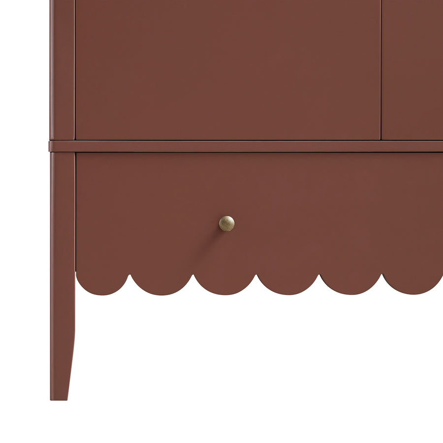 Henley Scalloped Edge Double Wardrobe, Rosewood