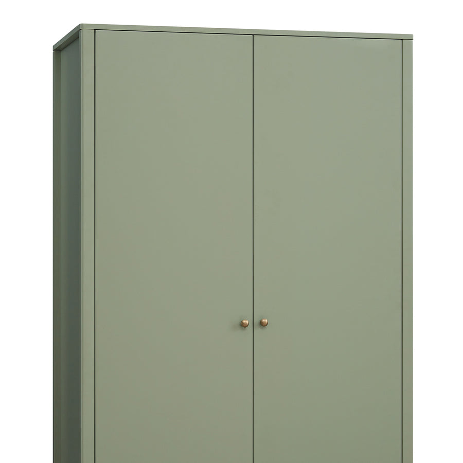 Henley Scalloped Edge Double Wardrobe, Sage Green - daals