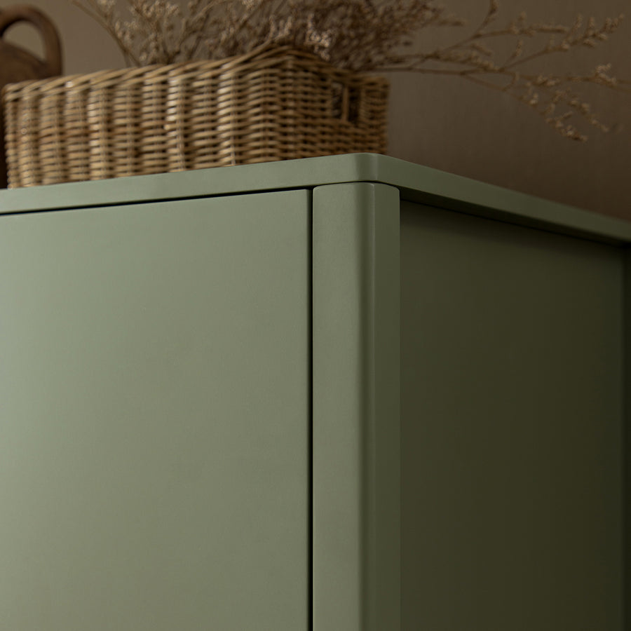 Henley Scalloped Edge Double Wardrobe, Sage Green - daals