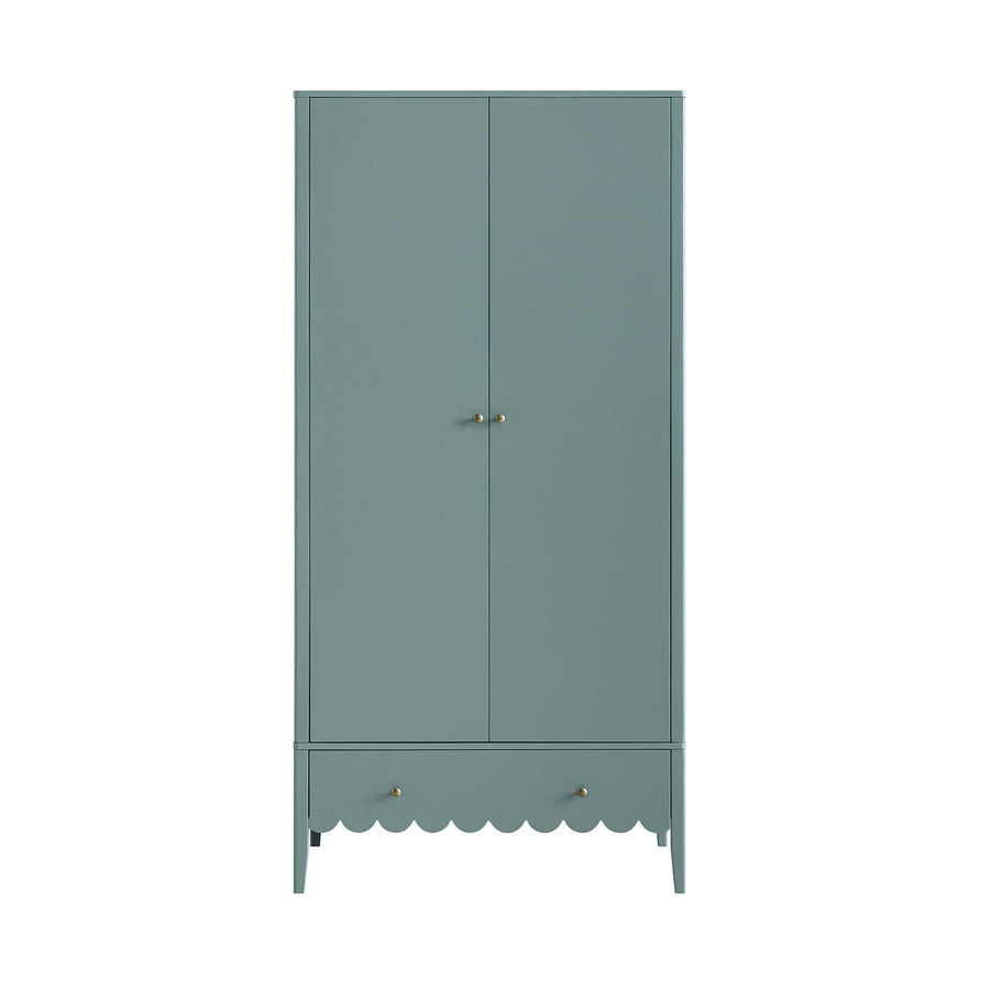 Henley Scalloped Edge Double Wardrobe, Blue Spruce - daals