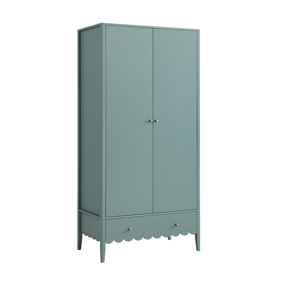 Henley Scalloped Edge Double Wardrobe, Blue Spruce - daals