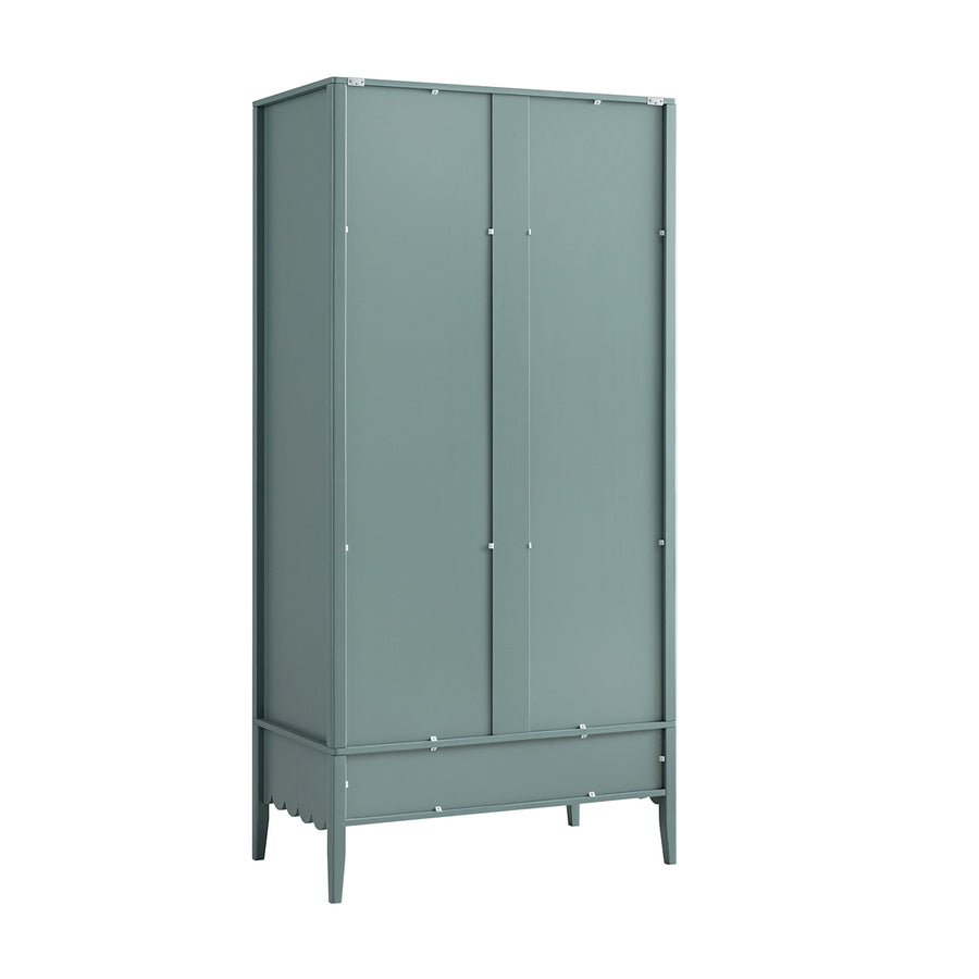 Henley Scalloped Edge Double Wardrobe, Blue Spruce - daals