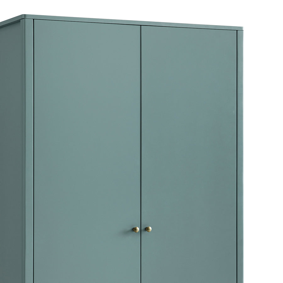 Henley Scalloped Edge Double Wardrobe, Blue Spruce - daals