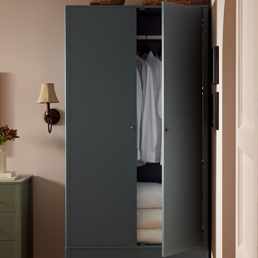 Henley Scalloped Edge Double Wardrobe, Blue Spruce - daals