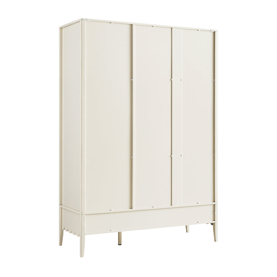 Henley Scalloped Edge Triple Wardrobe, Light Sand