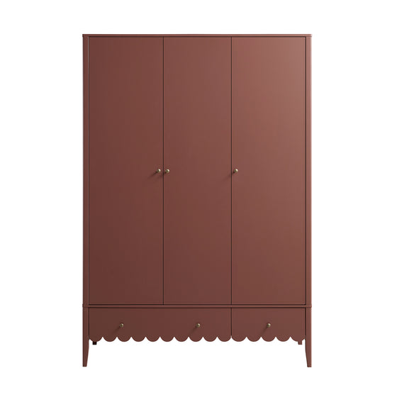 Henley Scalloped Edge Triple Wardrobe, Rosewood