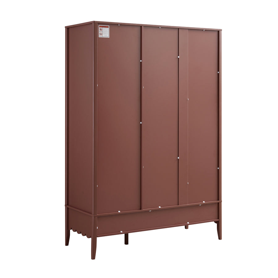 Henley Scalloped Edge Triple Wardrobe, Rosewood