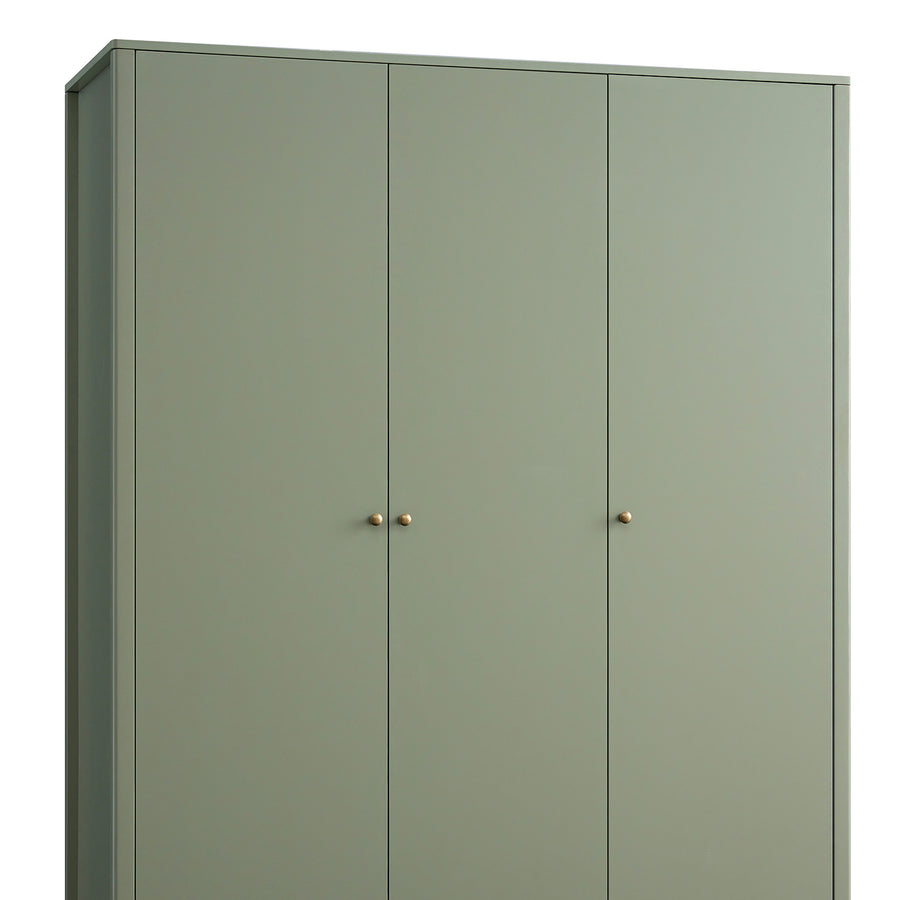 Henley Scalloped Edge Triple Wardrobe, Sage Green