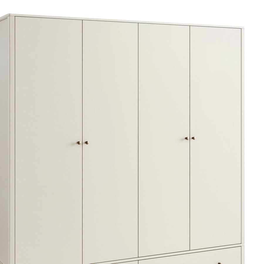 Henley Scalloped Edge 4-Door Wardrobe, Light Sand
