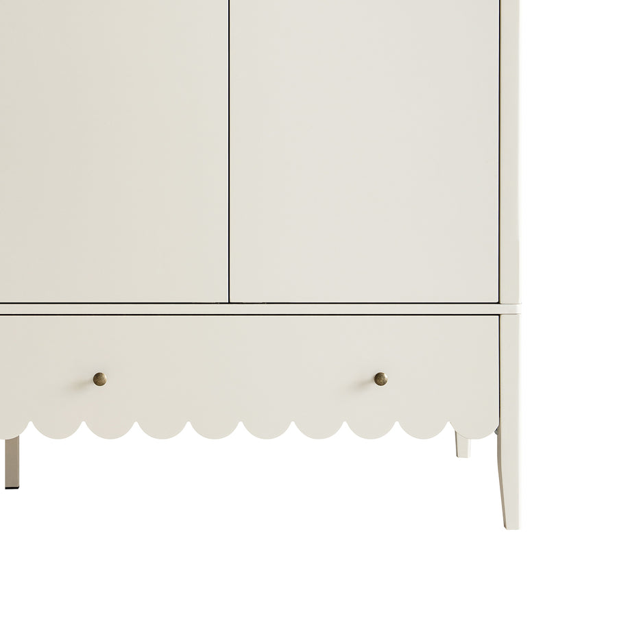 Henley Scalloped Edge 4-Door Wardrobe, Light Sand