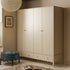 Henley Scalloped Edge 4-Door Wardrobe, Light Sand