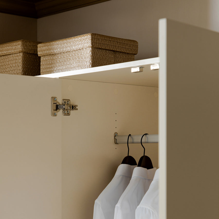 Henley Scalloped Edge 4-Door Wardrobe, Light Sand