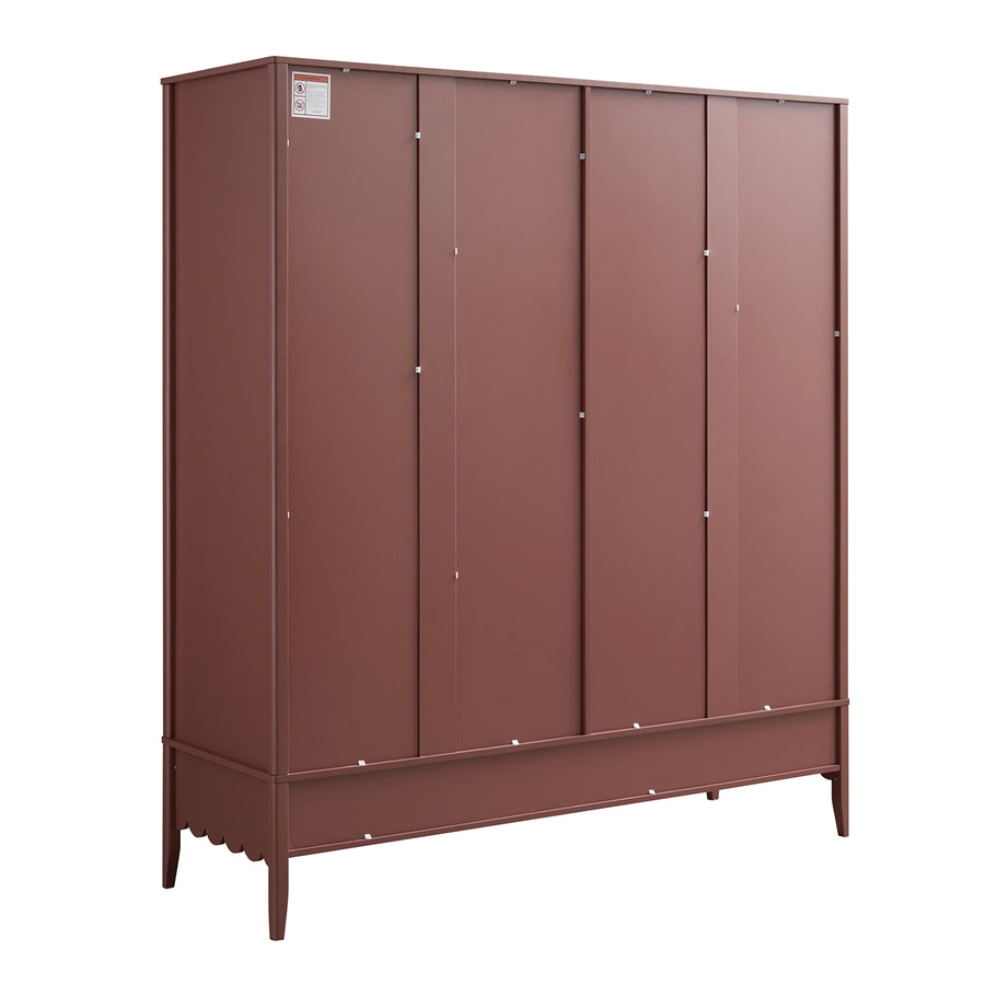 Henley Scalloped Edge 4-Door Wardrobe, Rosewood