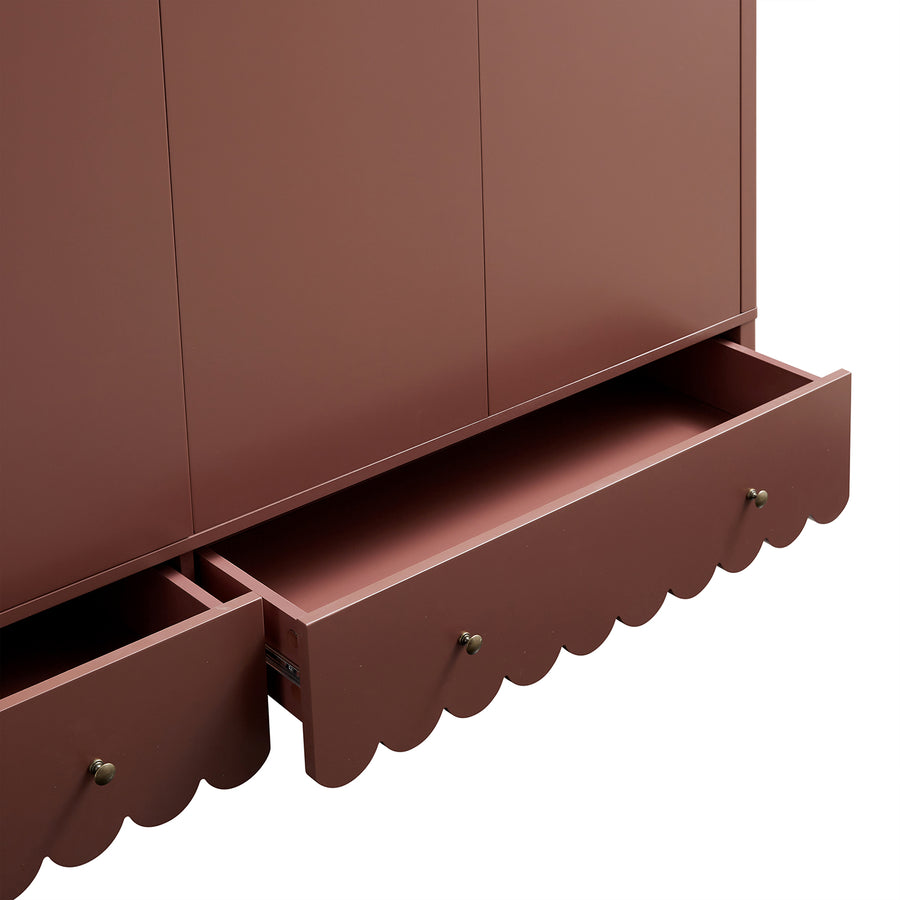 Henley Scalloped Edge 4-Door Wardrobe, Rosewood