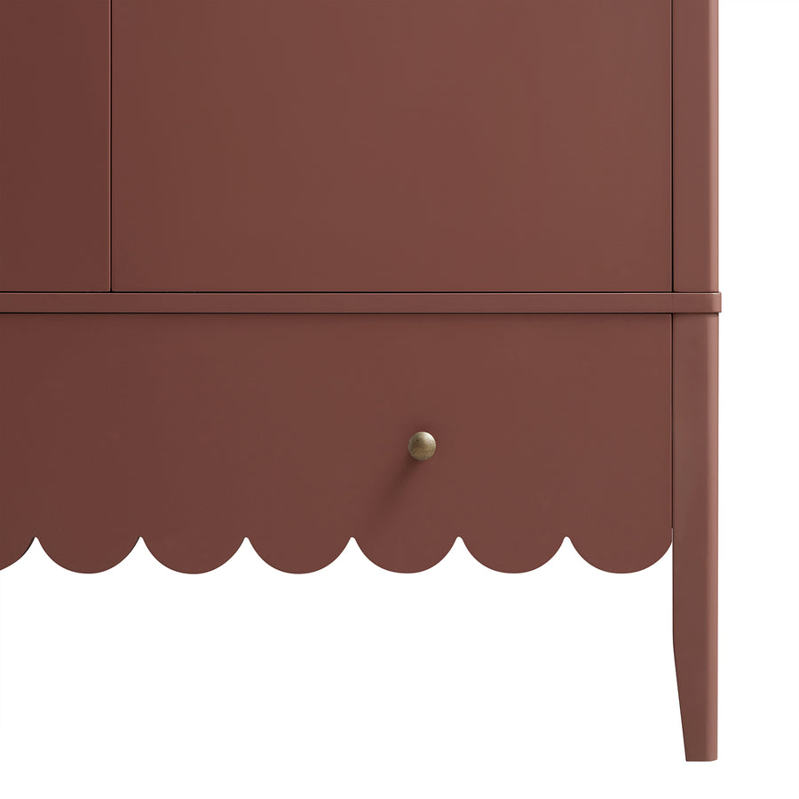 Henley Scalloped Edge 4-Door Wardrobe, Rosewood
