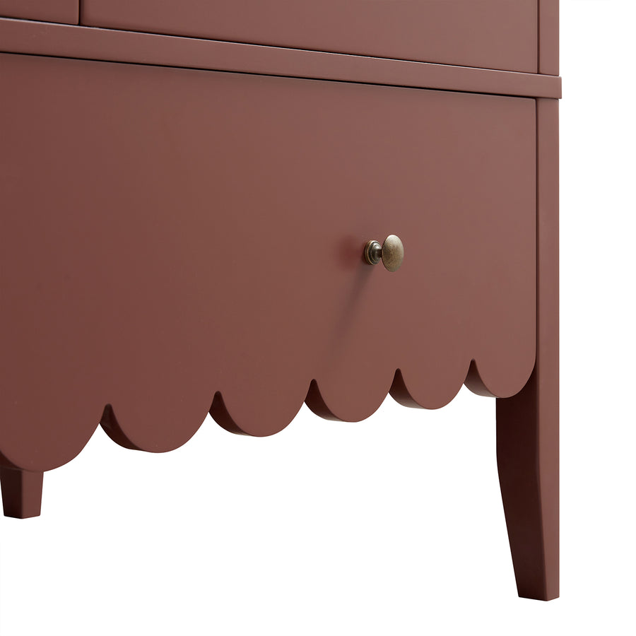 Henley Scalloped Edge 4-Door Wardrobe, Rosewood