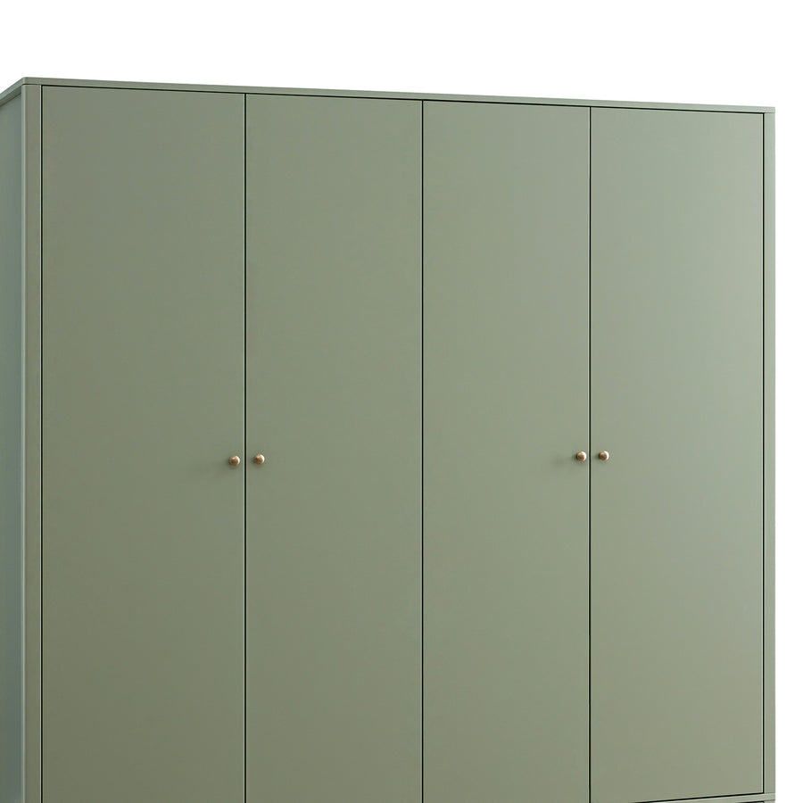 Henley Scalloped Edge 4-Door Wardrobe, Sage Green