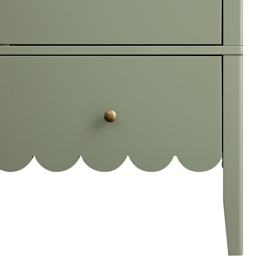 Henley Scalloped Edge 4-Door Wardrobe, Sage Green