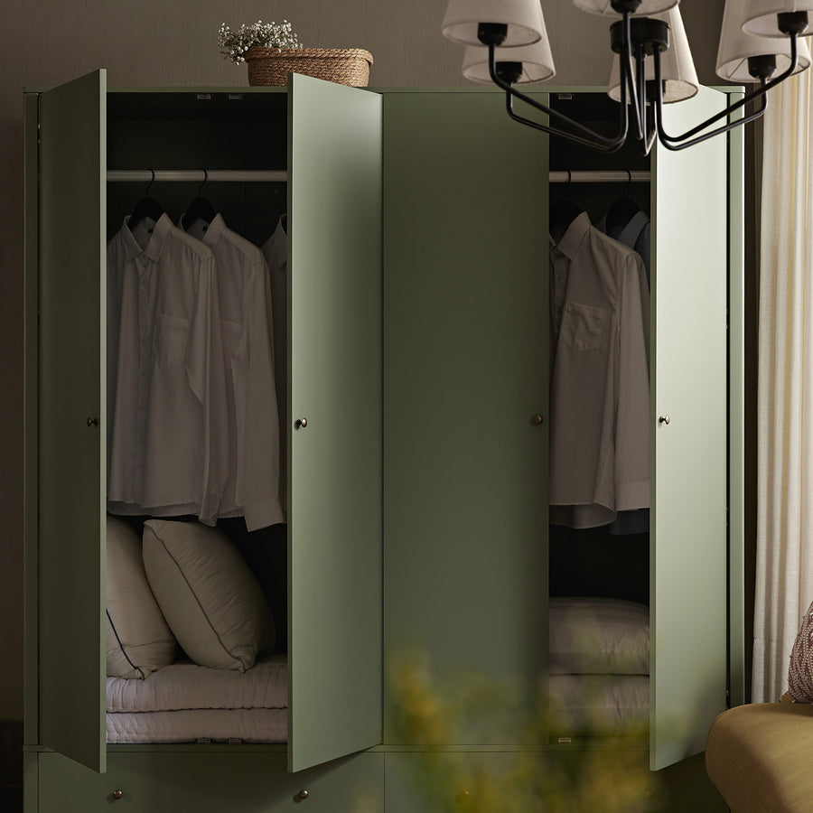 Henley Scalloped Edge 4-Door Wardrobe, Sage Green