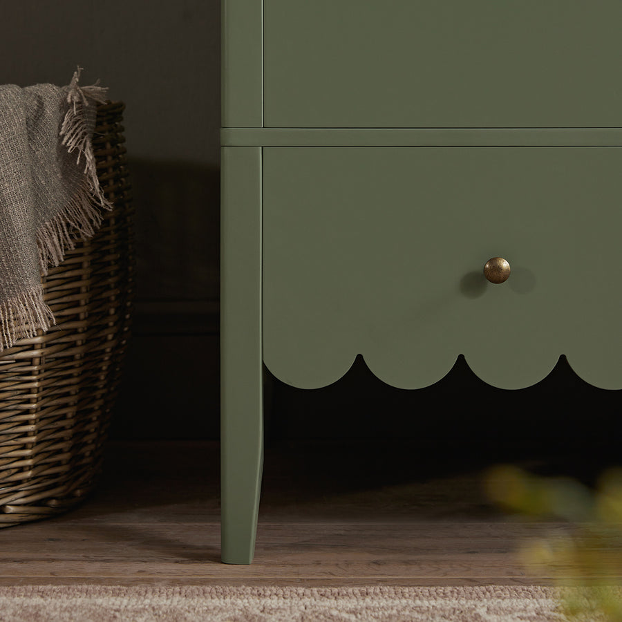 Henley Scalloped Edge 4-Door Wardrobe, Sage Green